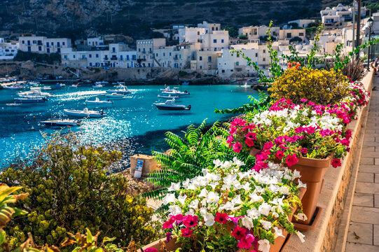 Levanzo Island. Sicily between land and sea. Crystal-clear, pristine waters.