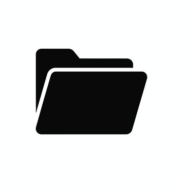 Modern black file folder icon for digital organization and storage