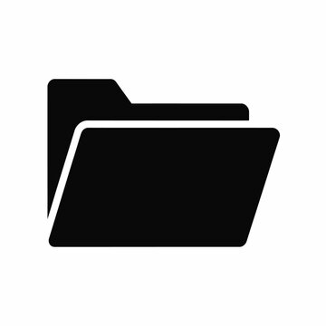Simple black file folder icon for computer interface design