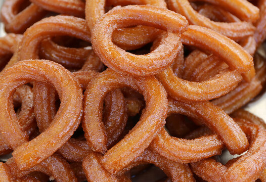Halka aka Turkish Churro Desserts for sale at The Orange Blossom Festival in Adana, Turkey