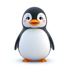 Fototapeta premium 3d penguin in glasses with a blank sign