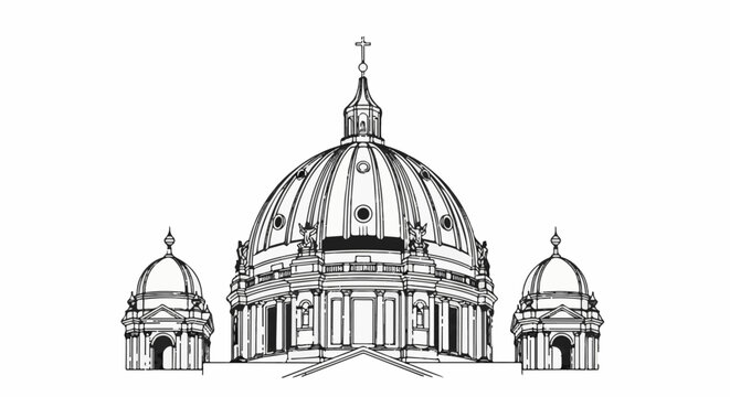 Grand dome structure with smaller domes and detailed facade