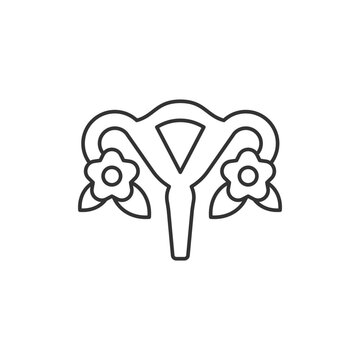 Modern femininity linear icon. Ending gender discrimination. Feminist activist. Female health. Thin line customizable illustration. Contour symbol. Vector isolated outline drawing. Editable stroke