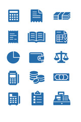 Fototapeta premium Financial payment report icon clipboard sheet pile calculator receipt generation vector image