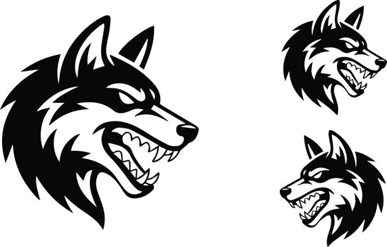 Wolf head tattoo flash for tattoo artist portfolio