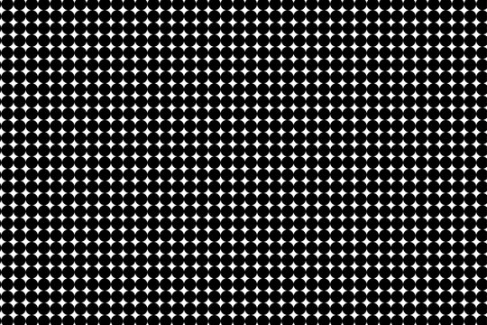 Micro polka dot seamless pattern. Dense black and white tiny circle grid texture. Abstract geometric monochrome background for textiles, fashion prints, wallpaper, and optical design.