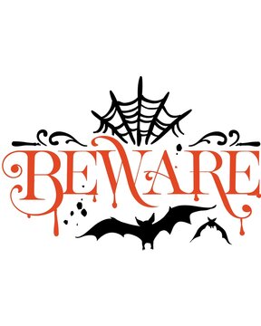 beware tattoo design White background 