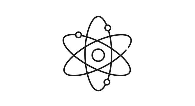 Simple line drawing of an atom.