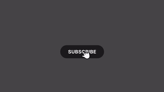 2 Rounded Subscribe Buttons Bundle - Red and Black - Hand Click - Alpha Channel 4K. Smooth UI motion, modern design, perfect for video content, social media, and overlays.