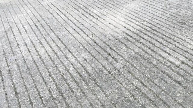 Grooved Concrete Road Surface Texture Background
