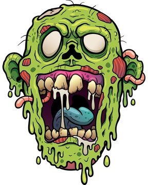zombie halloween monster tattoo design White background 