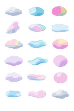 Vector simple puff generation fog icon vapor image airy soft veil color