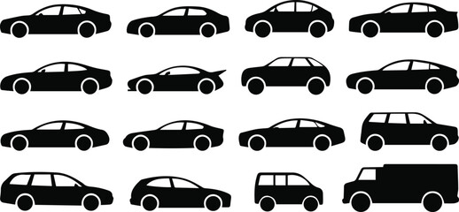 Commercial vehicle and van silhouette collection © Icon Stock
