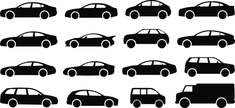 Commercial vehicle and van silhouette collection