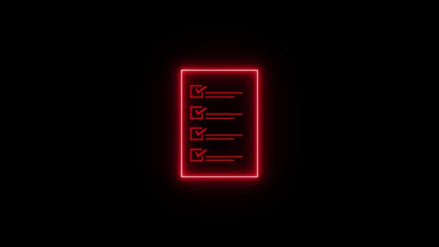 check list animated outline icon. check list line icon motion design for web design,4k video.