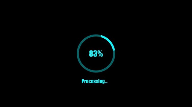 Circle Loading animation from 0 to 25 with transparent background.4k video.