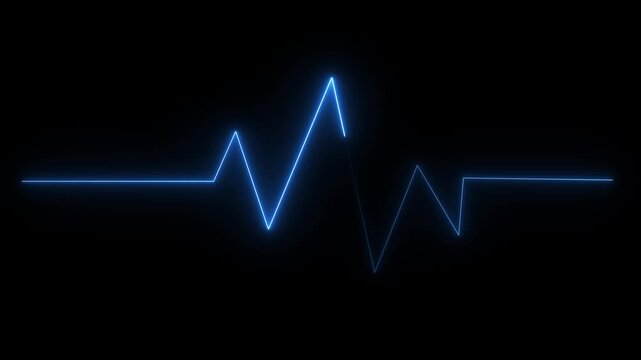 Neon heart rate animation on black background.