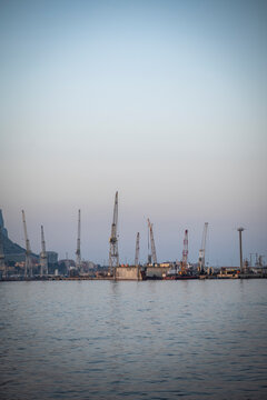 Palermo waterfront view of the port, Kalsa district, Palermo, Sicily, Italy
