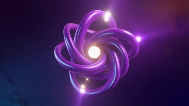 Swirling purple light forms glowing spiral in dark space