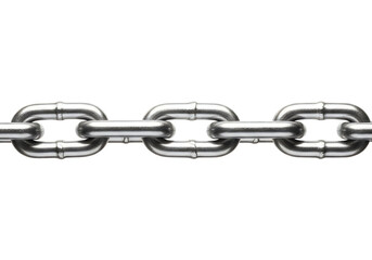 Fototapeta premium A classic illustration of a chain with three interconnected metallic links. isolated on white background