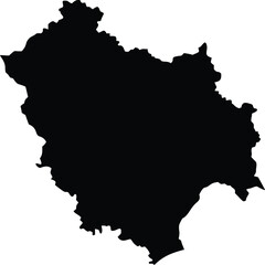 Obraz premium Minimalist black silhouette of the state of Himachal Pradesh.eps