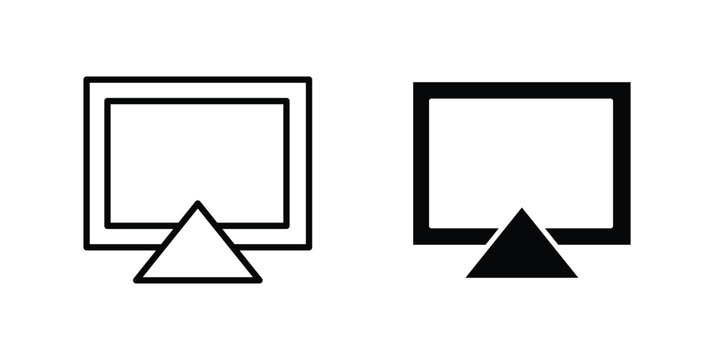 Airplay icon design pack in white and black color