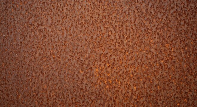 Close-up Texture of Weathered Rusty Metal Surface with Pitted Details.