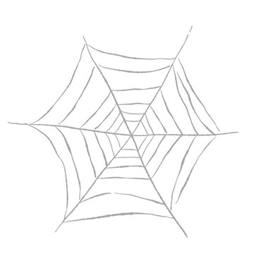Large central spider web cobweb illustration for Halloween background