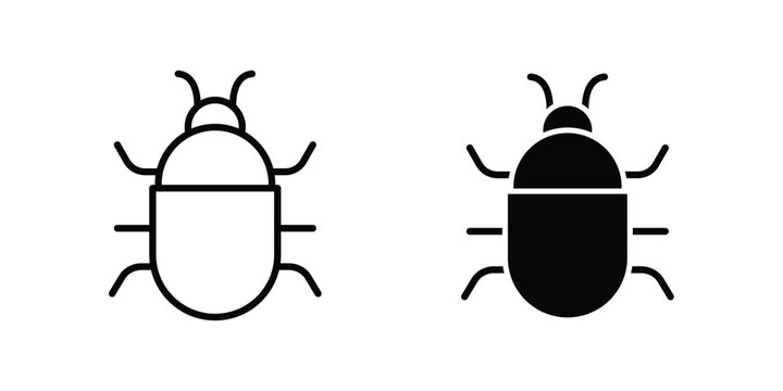 Bugs icon design pack in white and black color