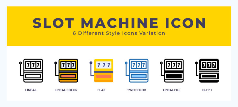 Slot machine icon set. vector illustration.