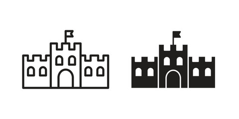 Castle icon design pack in white and black color © Cristiane