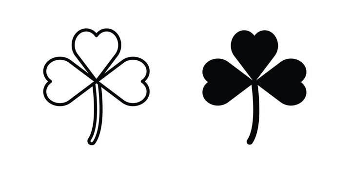 Clover icon design pack in white and black color