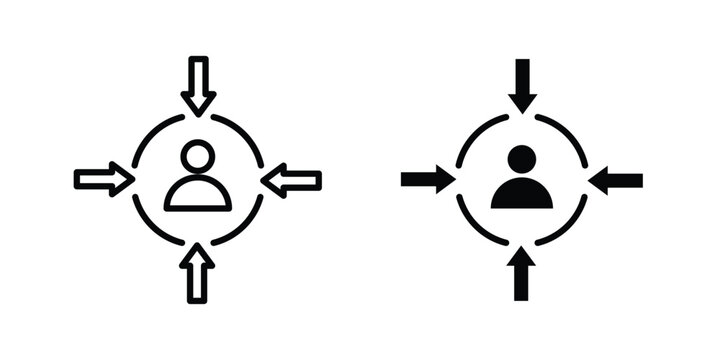 Customer centricity icon design pack in white and black color
