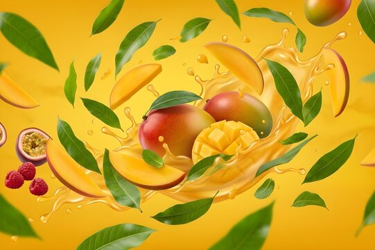 Mango pashing in juice