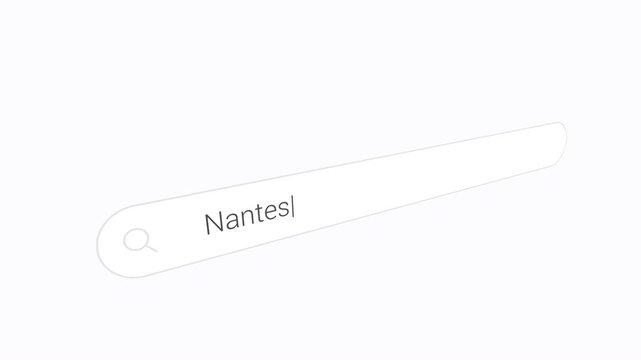 Nantes Text Input In An Internet Search Bar. Close-up Shot