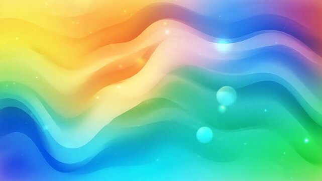 Abstract flowing waves of vibrant colors with sparkling lights and bokeh effects