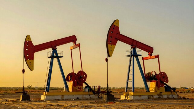 oil pump jack in the sunset