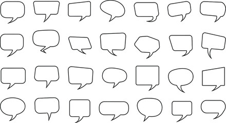 Collection of various speech bubbles isolated on transparent background © LailaArtworks