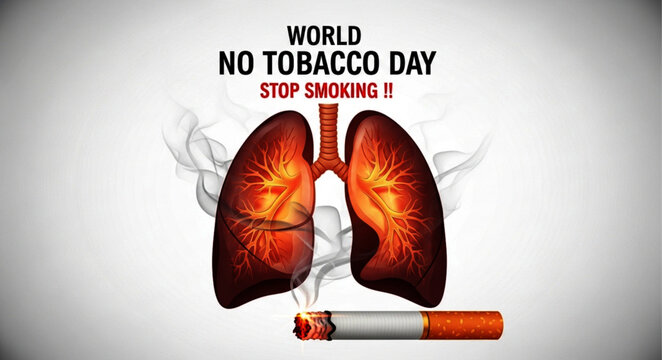 World No Tobacco Day Stop Smoking Awareness Vector Illustration