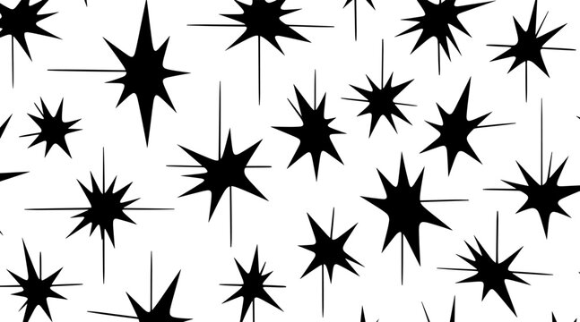 Star bursts scattered across seamless white background, no seamless
