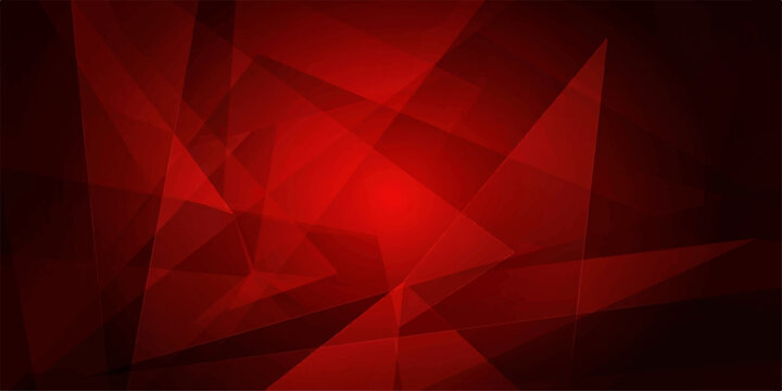 Abstract Red Geometric Background with Dark Gradient and Sharp Polygonal Shapes