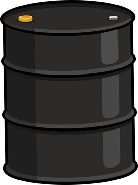 Cartoon Oil Barrel &ndash; Vector Illustration Flat Design Isolated On Transparent Background
