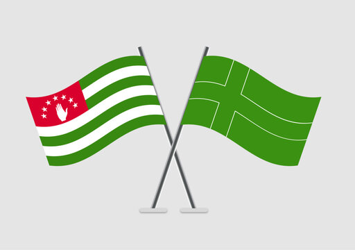 Abkhazia and Ladonia vector flags shown in mirrored diplomacy