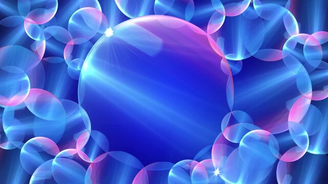 Dreamy Luminous Orbs Abstract Blue and Pink Bubble Background