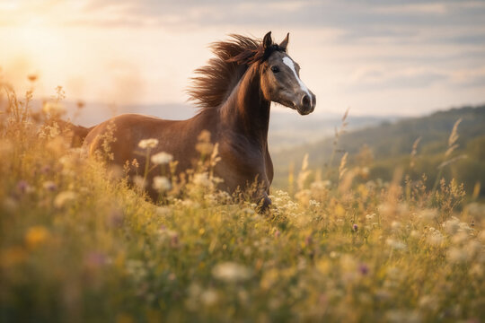 Deutsche Reitponystute im Galopp