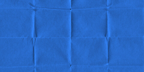 Fototapeta premium Blue Folded Paper Texture Background with Crease and Wrinkle. Scrapbook Craft Sheet with Cobalt Color and Vintage Style