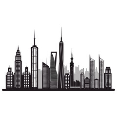 Obraz premium modern city skyline silhouette horizontal border and divider vector