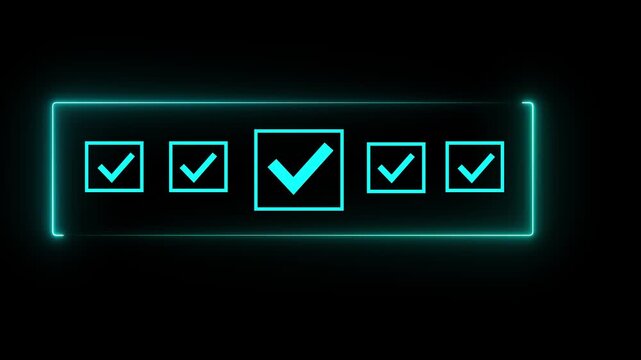Digital checklist audit for business task completion shown by businessman pressing virtual check mark animation 4k video