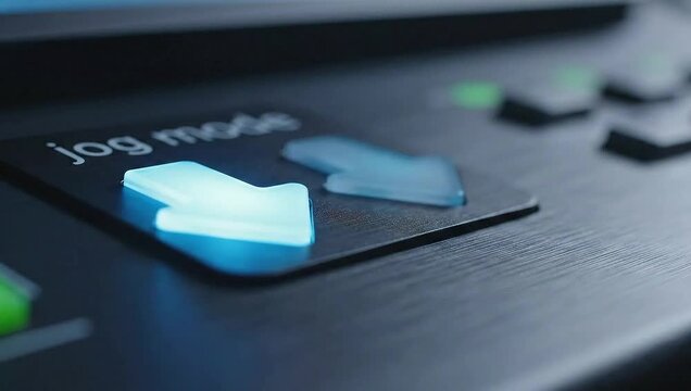 Close-up of Jog Mode Buttons on a Device.