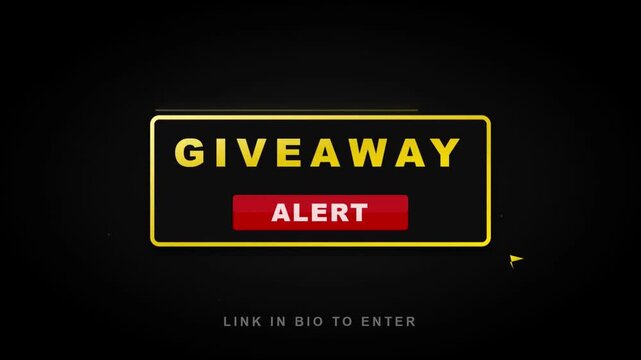 Giveaway alert graphic for social media marketing and promotion contests